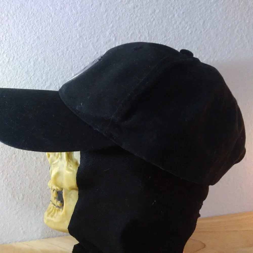 RARE 90s Vintage Warner Bros. Pewter Logo Strap Back Hat